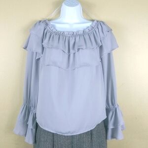 Pink Lily Ruffled long sleeve Blouse